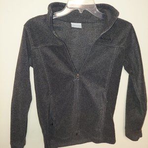 Columbia Fleece Jacket Youth Boys MEDIUM Gray Full Zip M Hiking